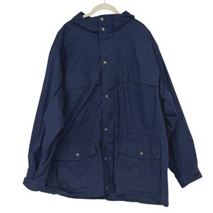Vintage Eddie Bauer Mountain Parka Mens XXL Blue Plaid Wool Lined Hooded Jacket